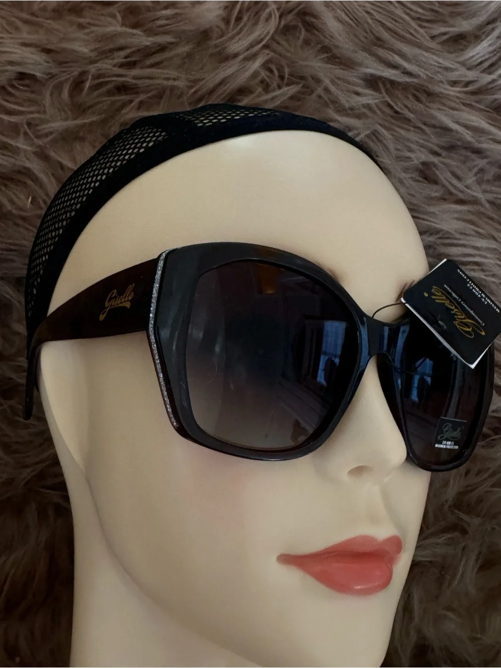 Futuristic sunglasses Giselle monogram silver glitter frame